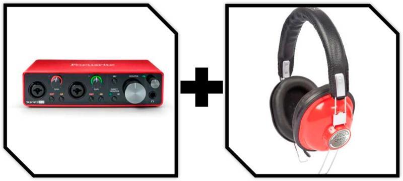 INTERFACE AUDIO FOCUSRITE SCARLETT 2I2 HEADPHONE BUNDLE